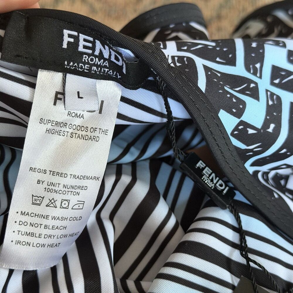 NWT Fendi X Joshua Vides Ff Print Swimsuit In Blue Womens Large One Piece Bikini - Picture 6 of 7